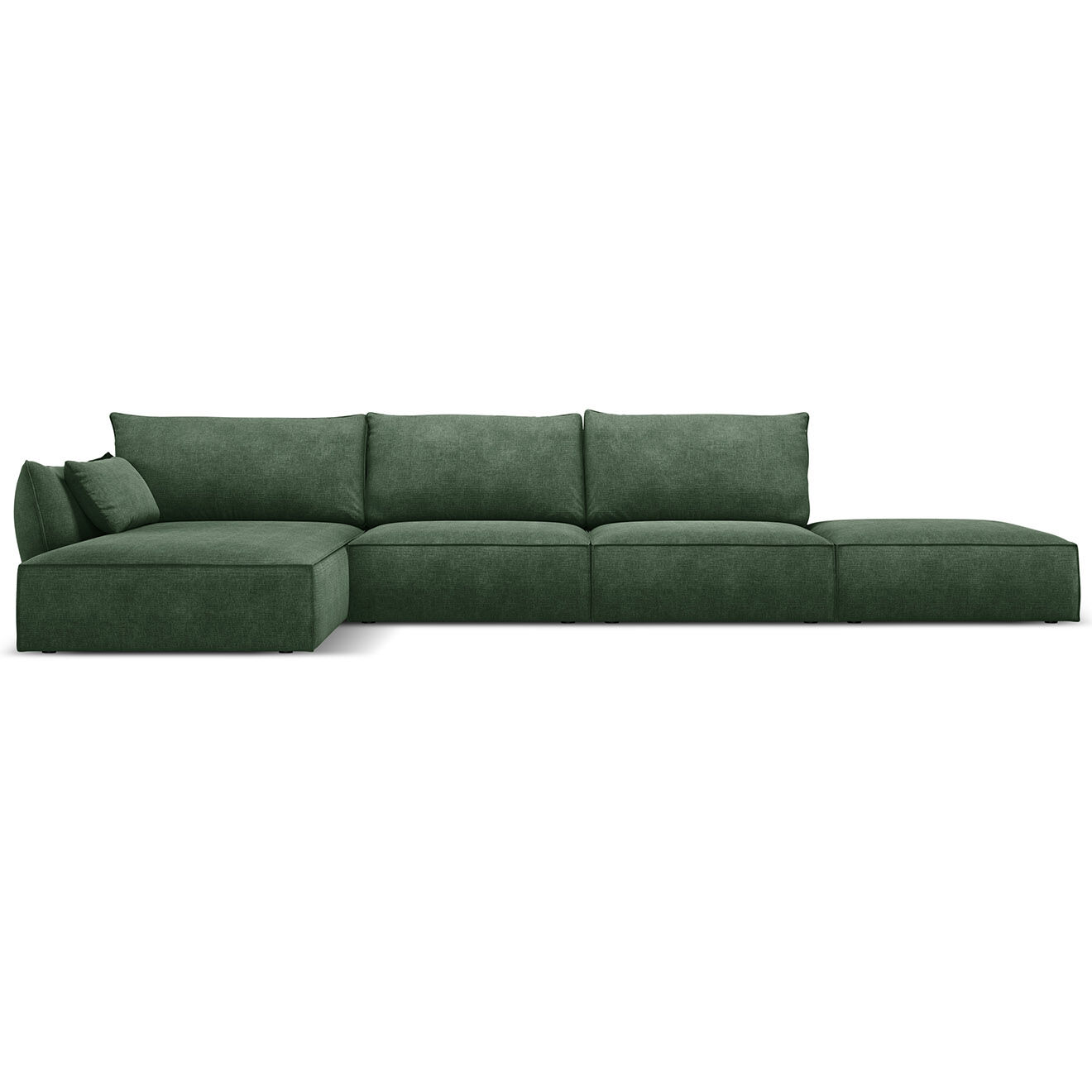 Mazzini Sofas Canapé D'Angle Gauche Vanda 5 Places 1 vert bouteille - 386x166x85 cm