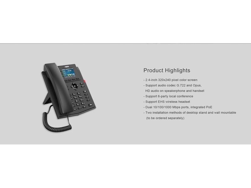 Fanvil Tischtelefon X303G Schwarz X303G IP-Telefon der Einstiegsklasse