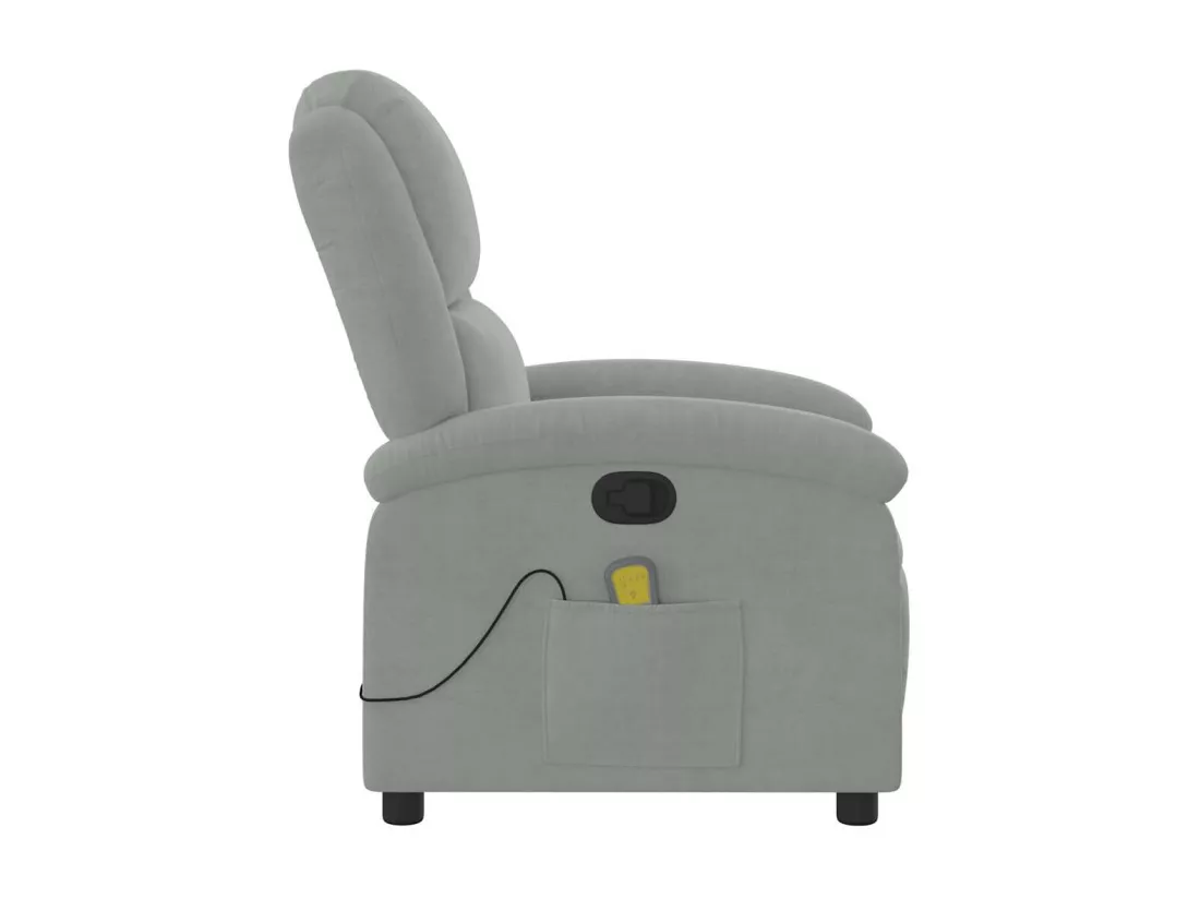 Fauteuil massant inclinable gris clair velours