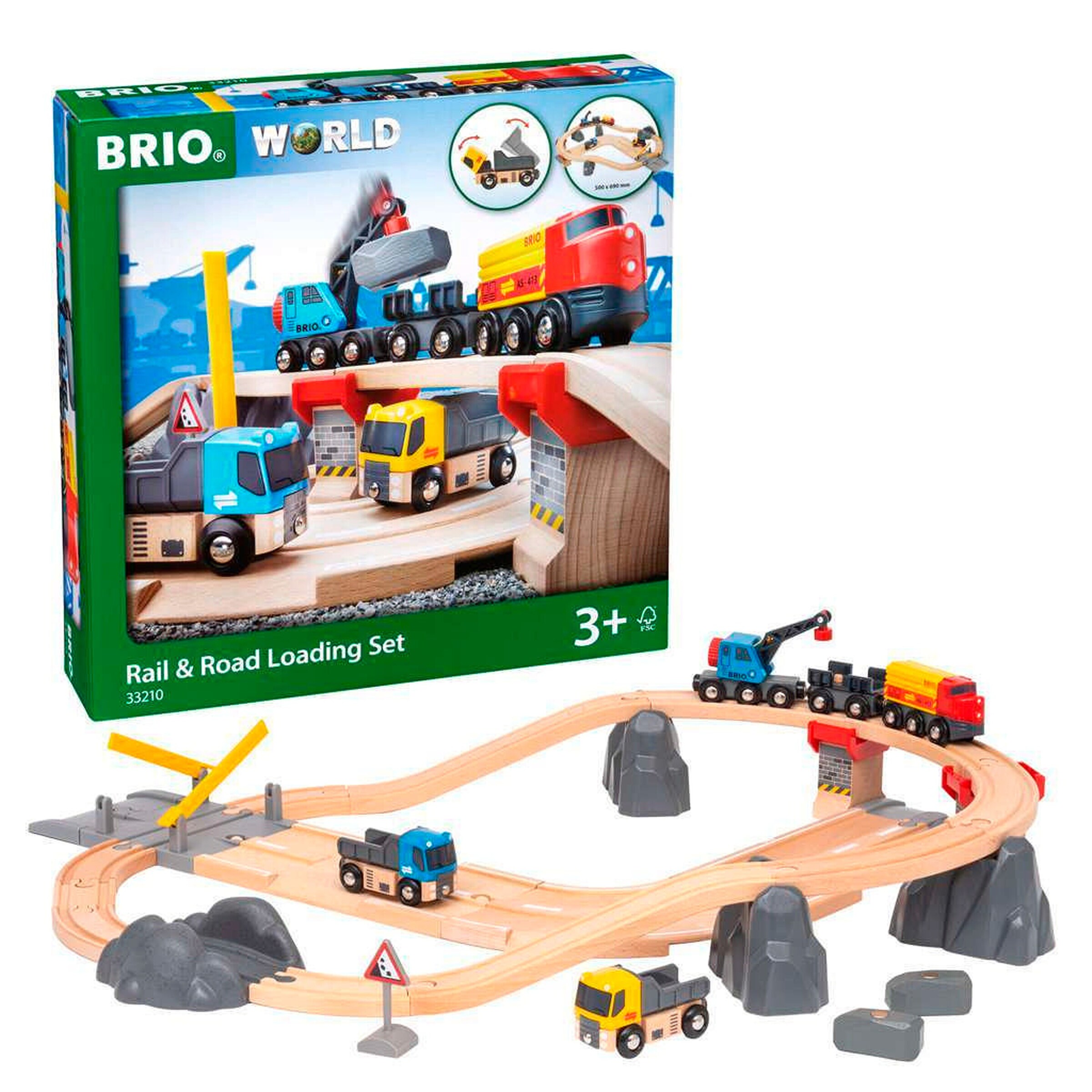 BRIO Steinverlade Set, Straßen & Schienen