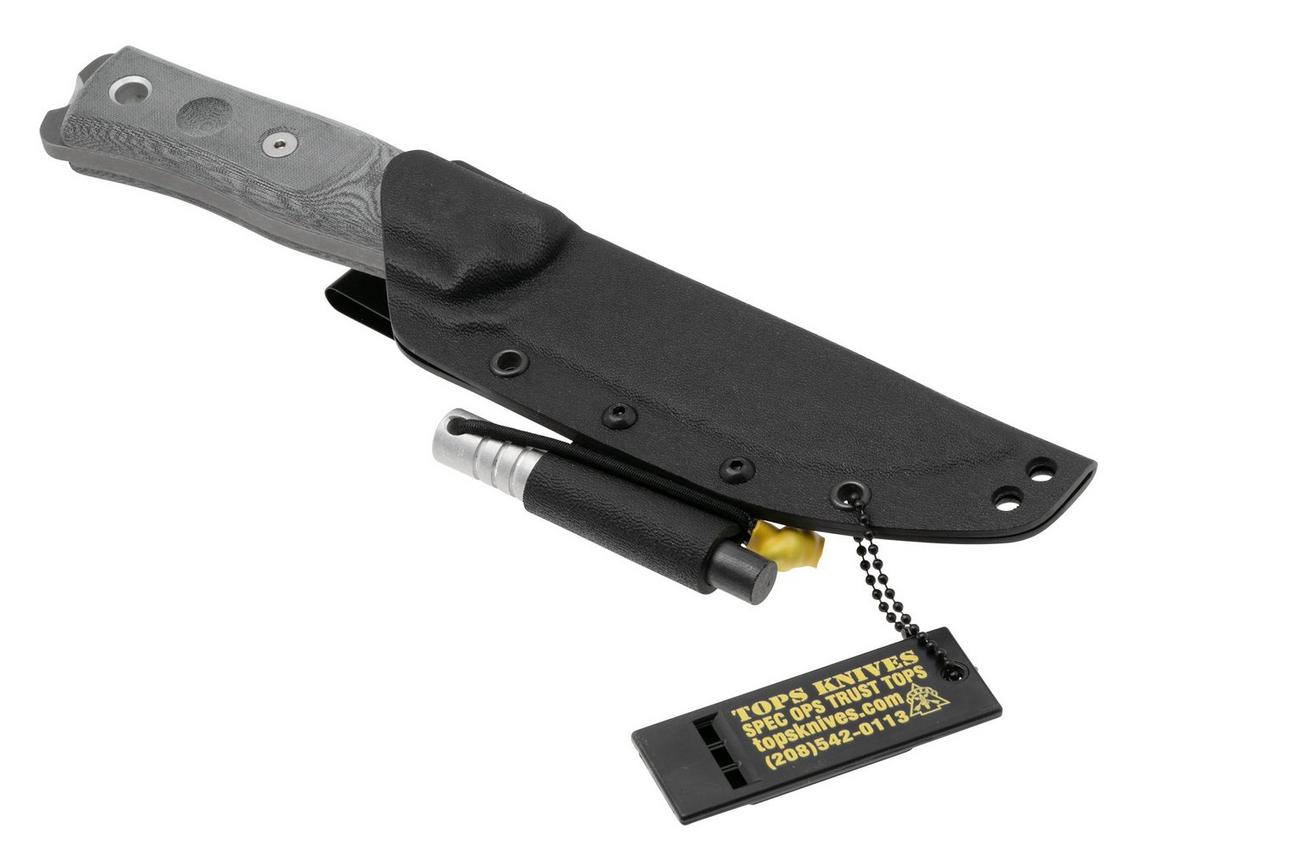 TOPS Knives Fieldcraft B.O.B. BROS-TBF BLM, 1095 Tumbled Finish, Black Linen Micarta, bushcraftmes, Brothers Of Bushcraft design