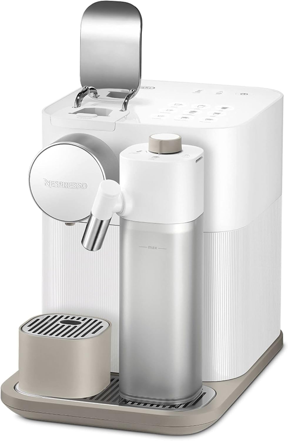 Nespresso De'Longhi Machine à café Gran Lattissima EN640.W avec système de lait automatique, pression 19 bar, 1400 W, Blanc
