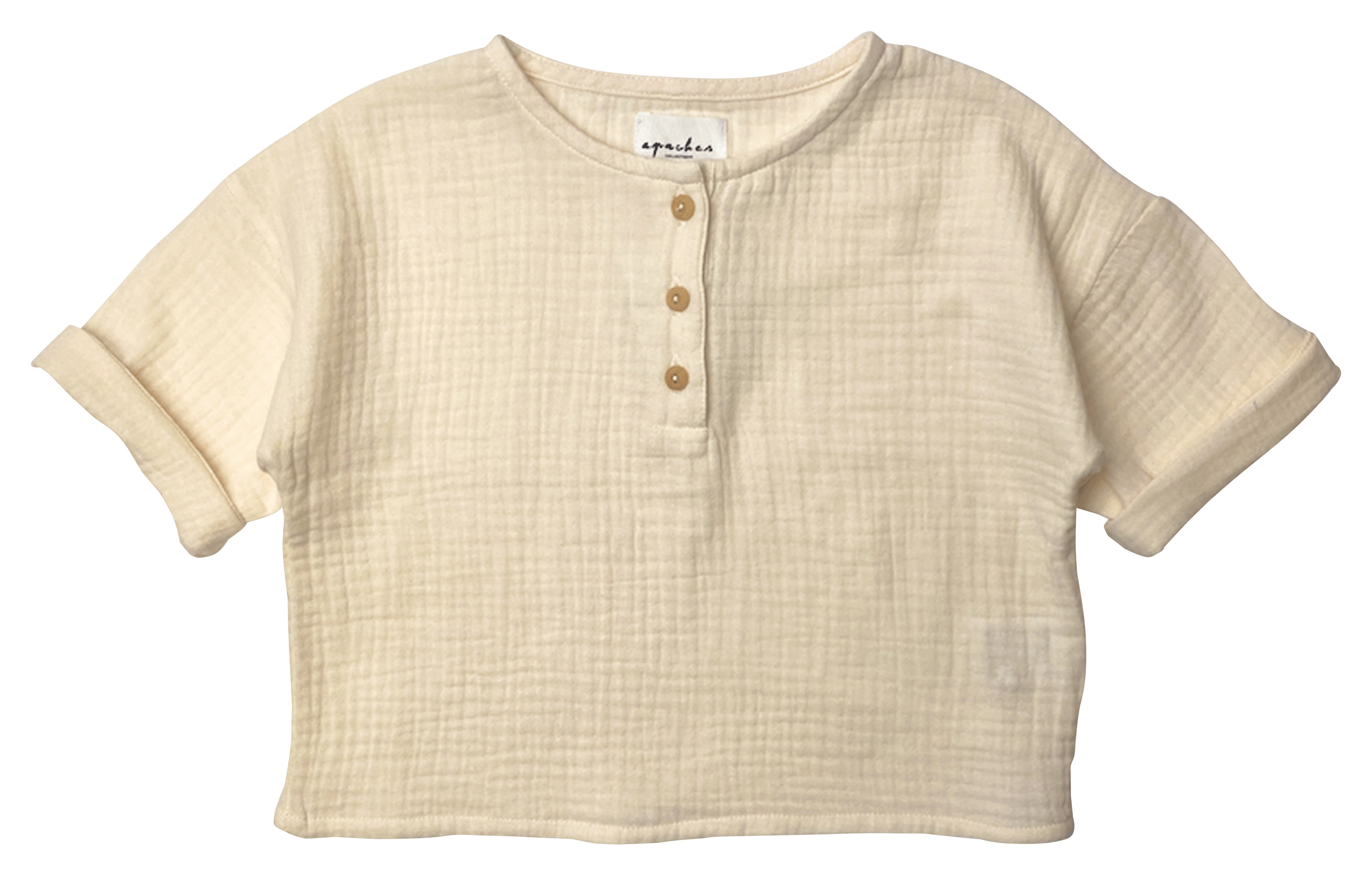 ARUN - Tee-shirt col rond en coton| Beige