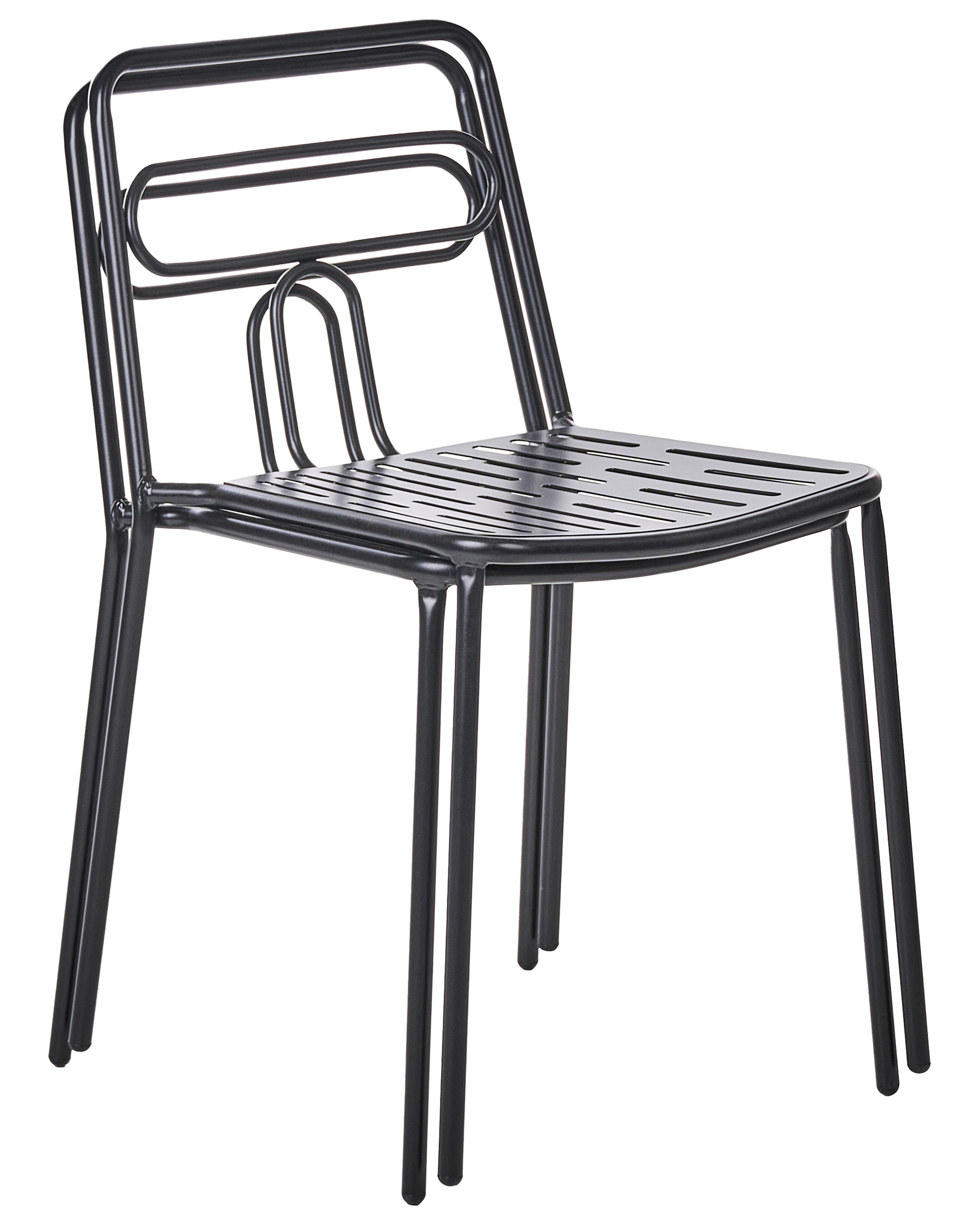 Set van 2 tuinstoelen AGEROLA Metaal Zwart