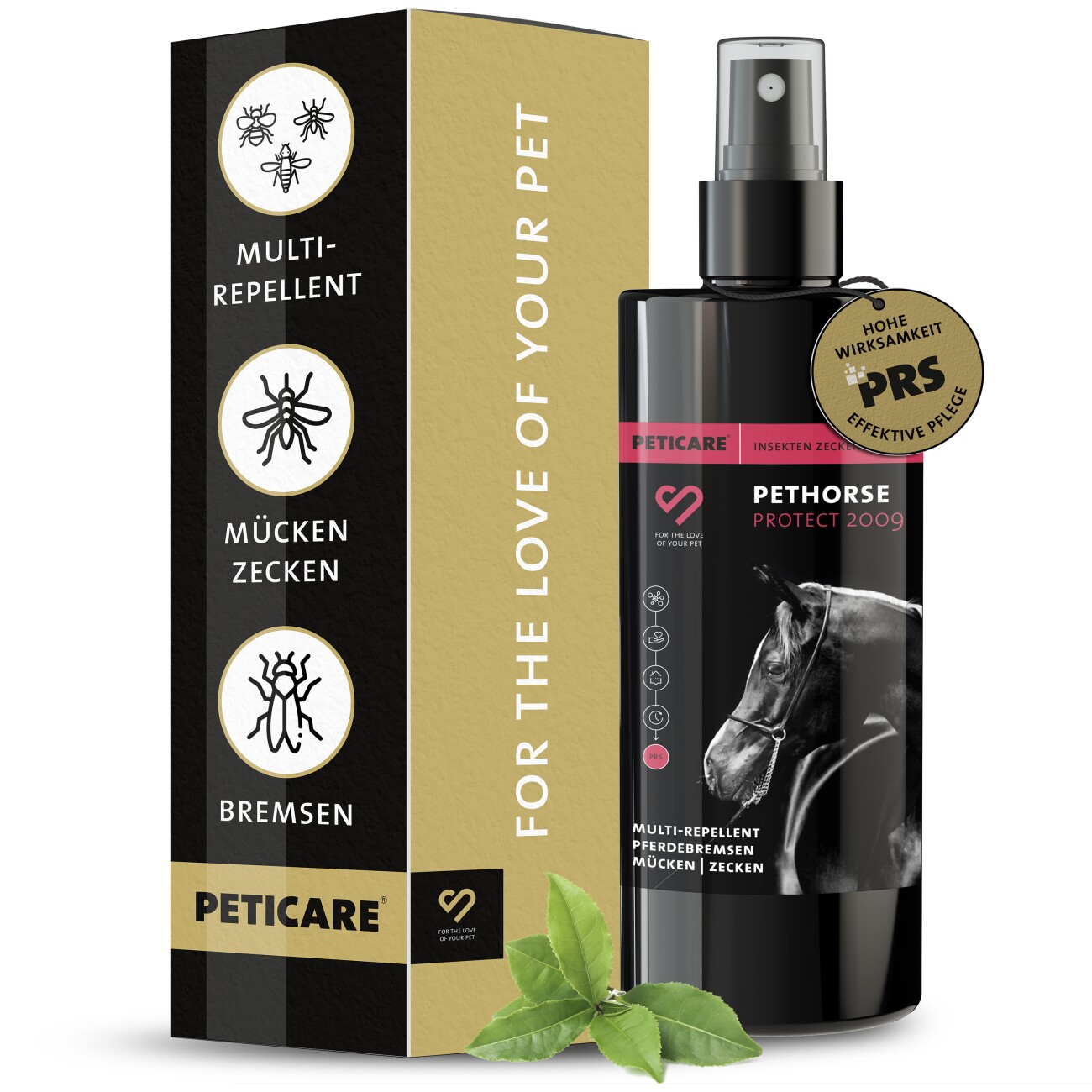 Peticare Anti-Insekten Spray für Pferde gegen Stechmücken Bremsen Mücken Moskito 100 ml