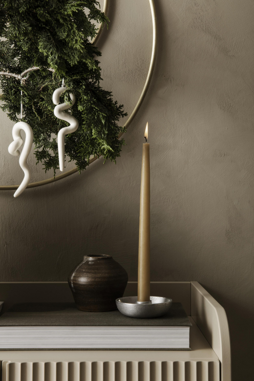 Ferm Living Bowl kandelaar single aluminium messing