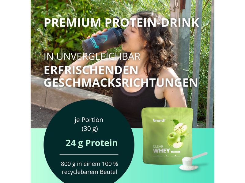 Brandl-Nutrition Pulver Clear Whey Apfel 800 g Protein-Pulver