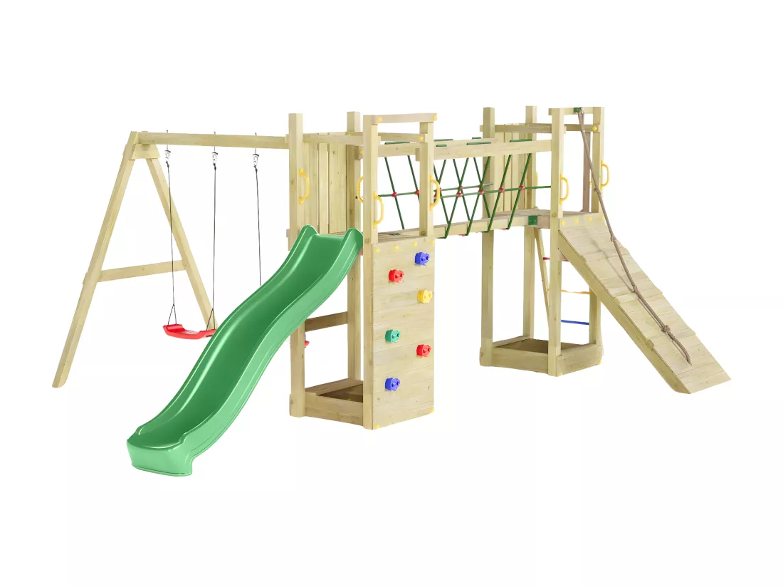Aire de jeux Funny 3 avec balançoire double - Fungoo