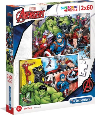 Marvel Puslespil - Avengers - 2X60 Brikker - Clementoni