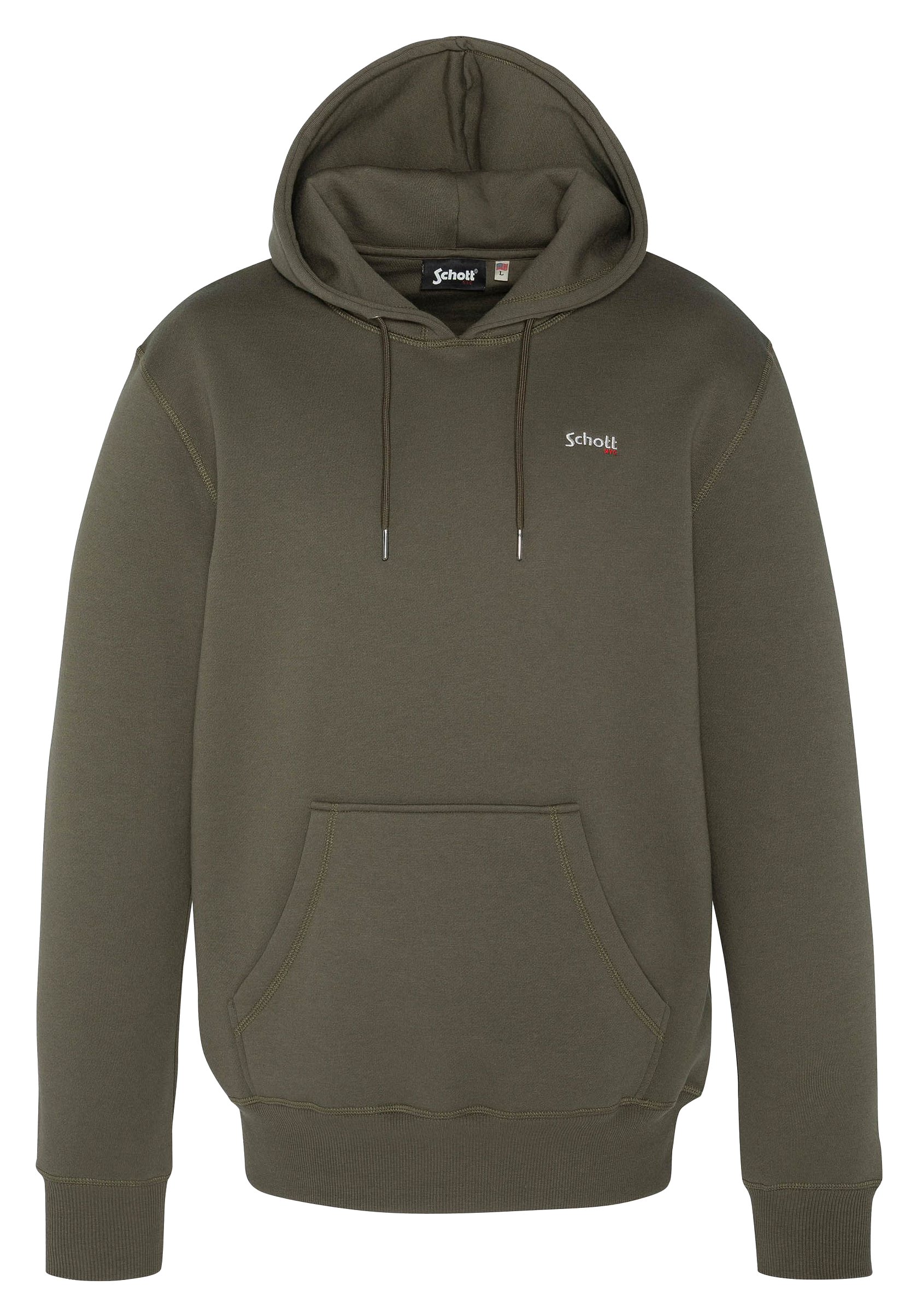 Sweat à capuche regular-fit brodé en coton mélangé | Kaki