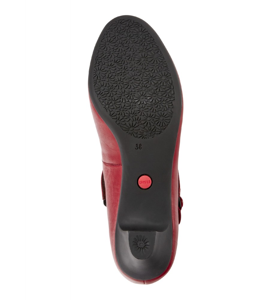 Sapatos Camper Helena Low de couro vermelho