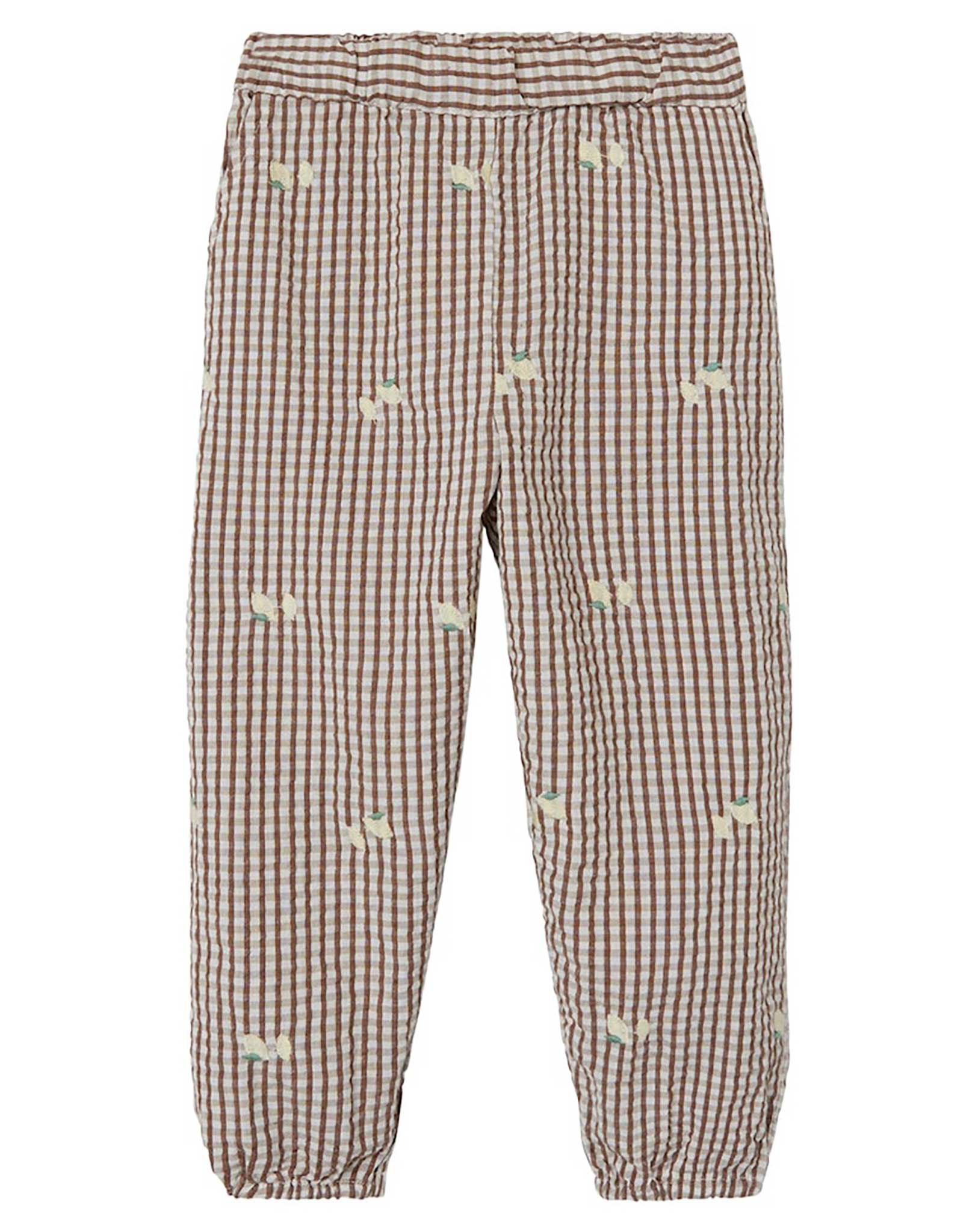 Stoffhose NMFDERILLA CHECK in deep taupe