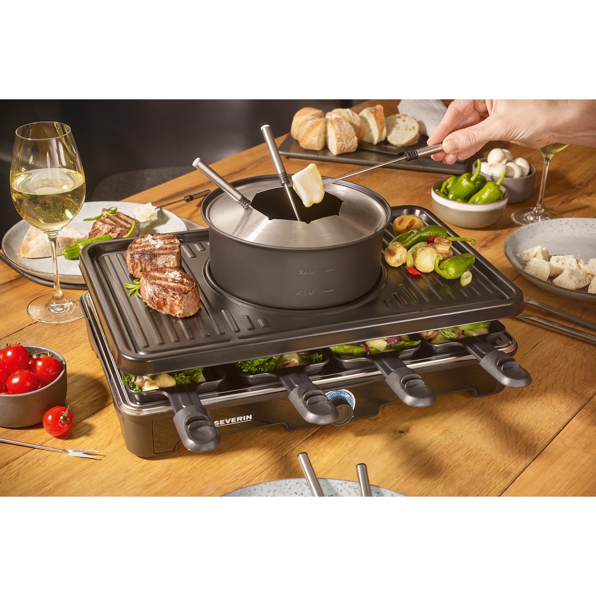 Severin raclette-fondue maskin RG 2347 (sort)