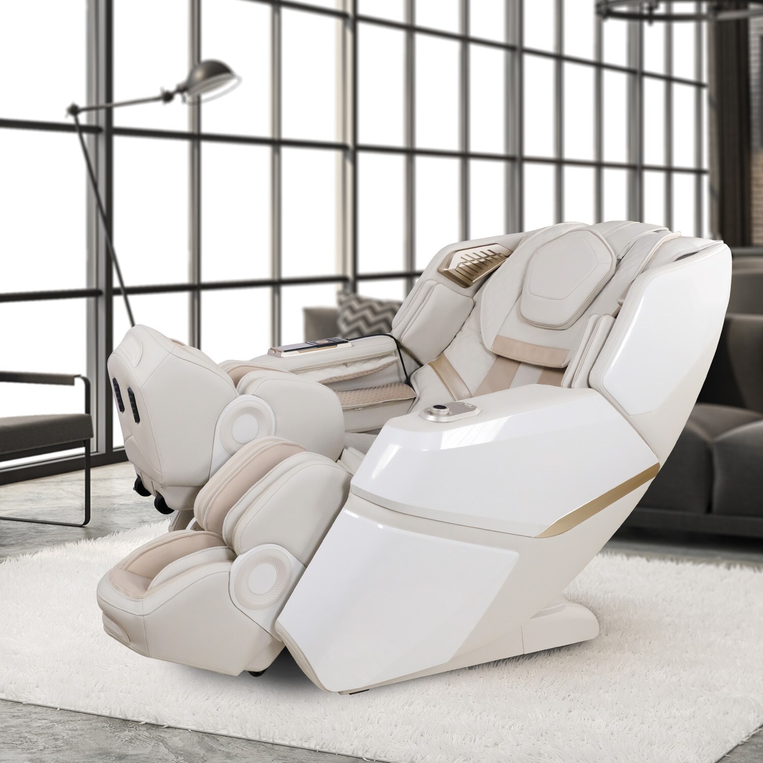 NAIPO® R98 PREMIUM MASSAGESESSEL MIT WÄRMEFUNKTION, ZERO GRAVITY LIEGEFUNKTION, SHIATSU, 3D SURROUND-SOUND, GANZKÖRPERMASSAGE, KÖRPERSCAN