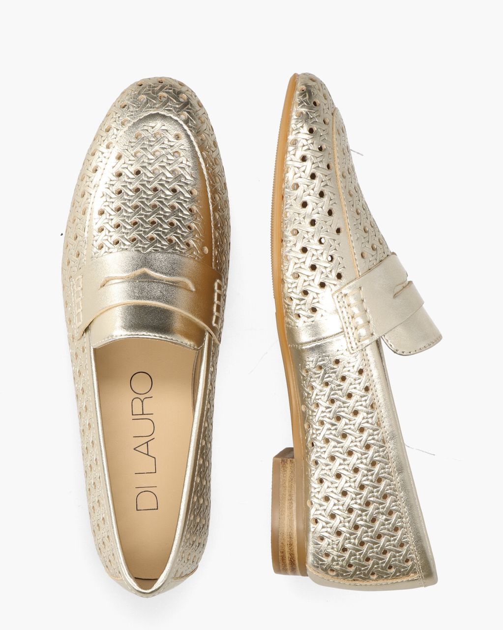 Di Lauro Toska Goud Damesloafers