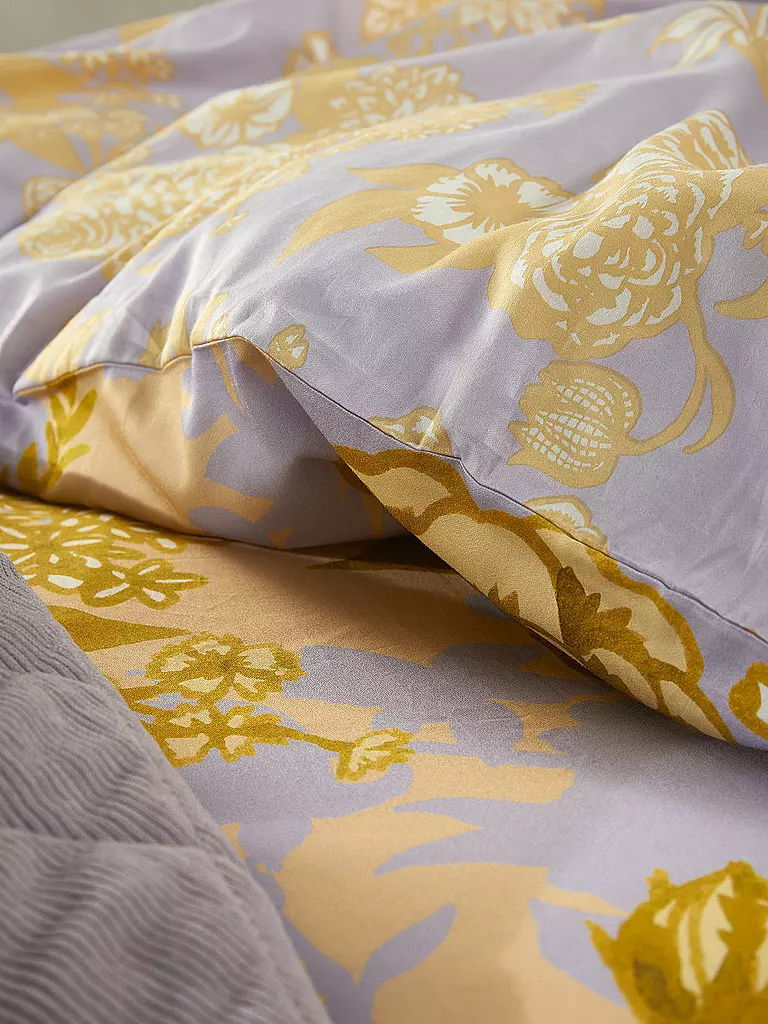 ESSENZA Satin Bettwäsche FLORE 70x90cm/140x200cm Yellow Straw gelb
