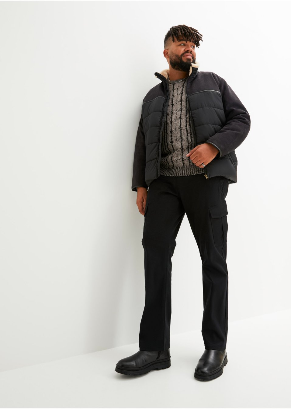 Veste d'hiver en mélange de matière avec polyester recyclé