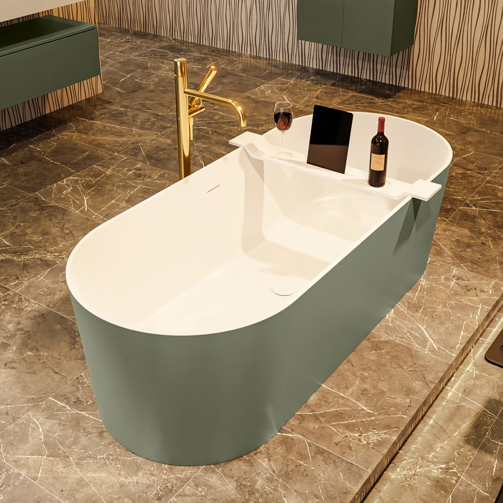 Mondiaz Noble vrijstaand bad 180x75cm kleur army/talc