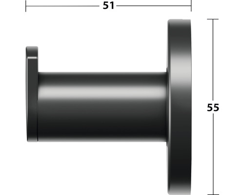 Handdoekhaak KEUCO Plan Black Selection mat zwart 14914370000