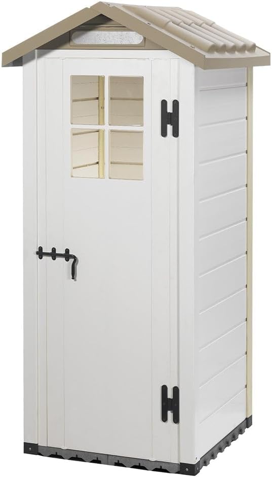 Gardiun Tuscany Evo 80 Gartenhaus, Beige, 96,5 x 96,5 x 203 cm