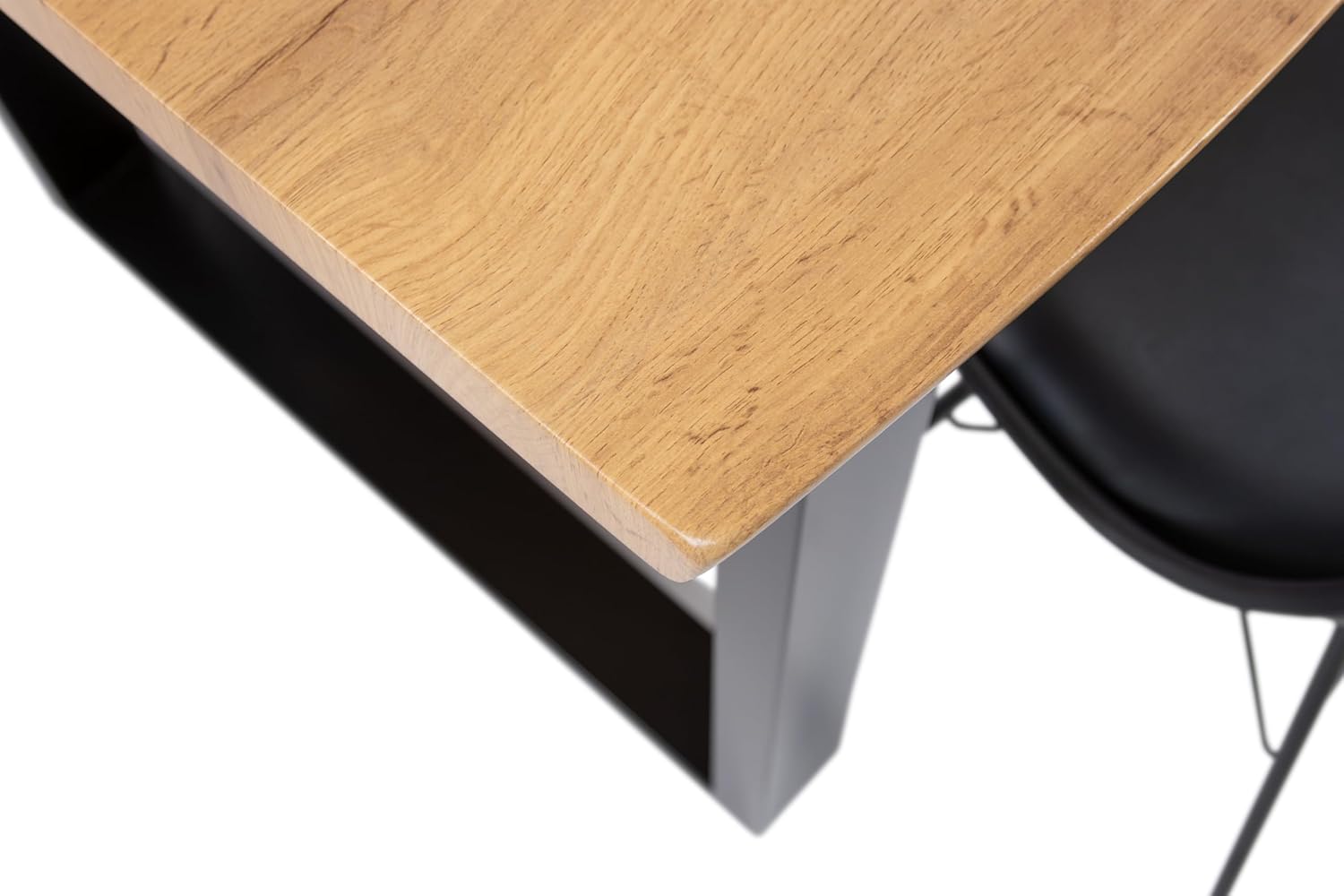 SAM Esstisch Josy | 140 x 80 cm | Holz Wildeiche-Optik | U-Gestell Metall schwarz | 40 mm Tischplatte mit Baumkante | Tisch für Esszimmer & Küche