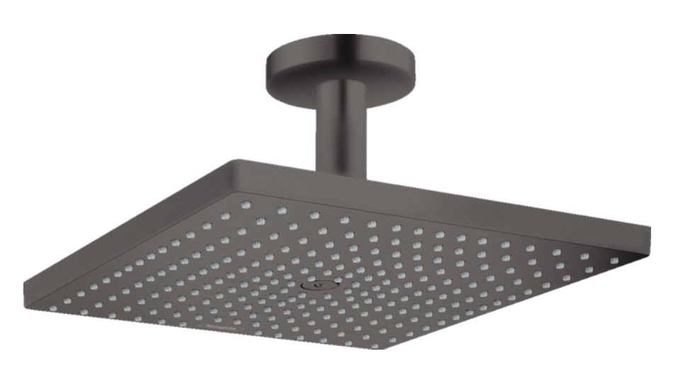 Hansgrohe Raindance E hoofddouche 30cm met plafondarm zwart chroom geborsteld