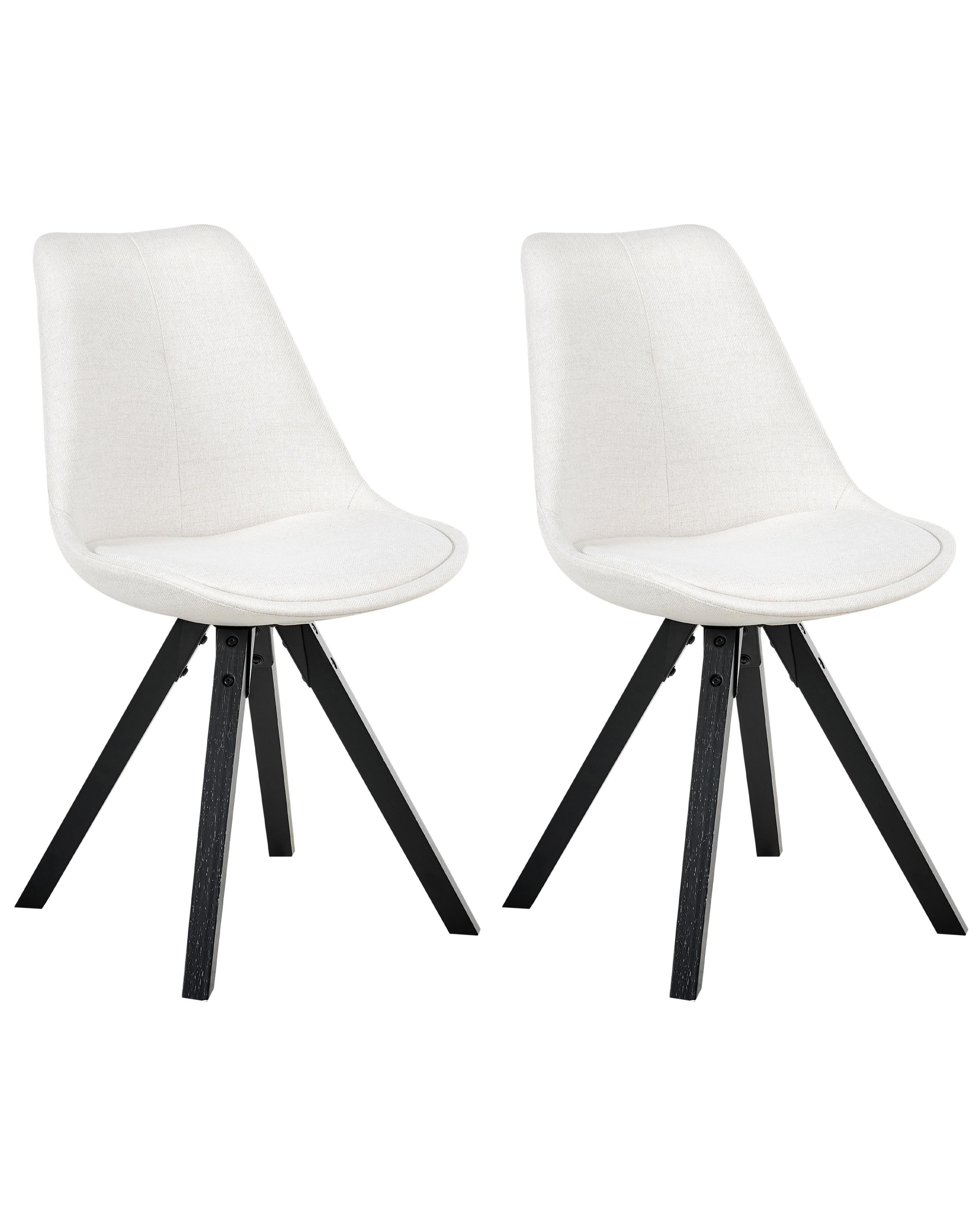 Set van 2 eetkamerstoelen HEDLEY Stof Lichtbeige