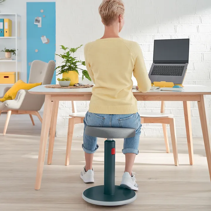 Leitz Ergo Cosy Active Sidde-stå balancestol 2-i-1 grå - højdejustering 46-79 cm