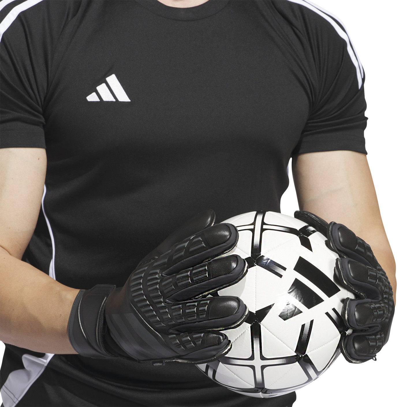Adidas Predator Match Fingersave Keepershandschoenen Zwart Donkergrijs