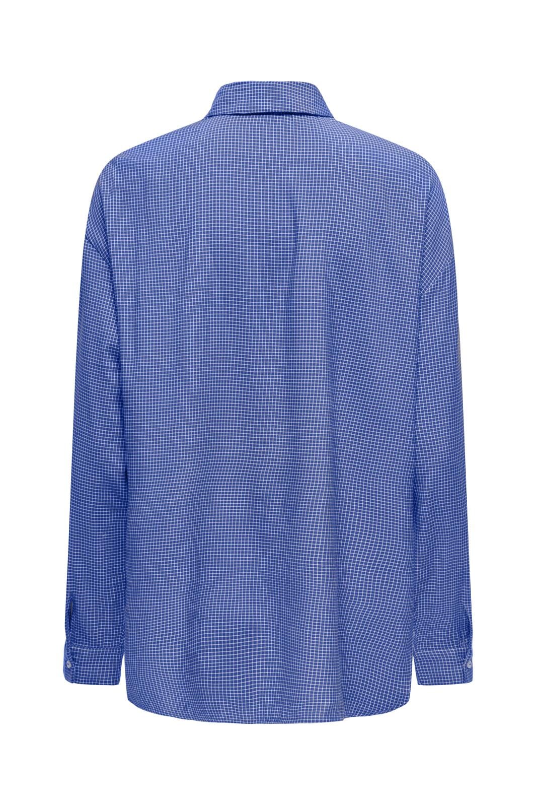 Only Onlmaggie L/S Check Shirt 4710631 amparo blue white