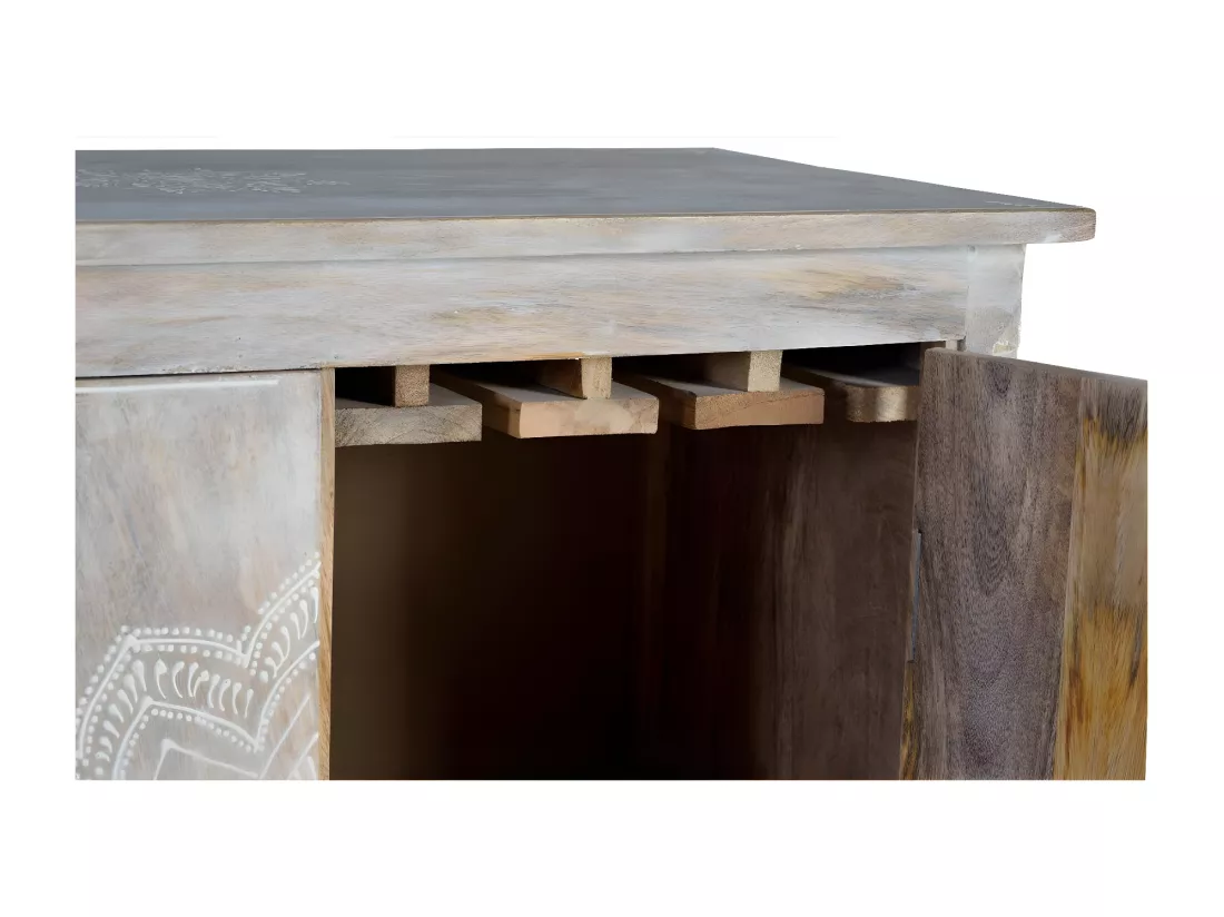 Meuble bar en manguier blanc vieilli Blanco.Giner y Colomer.90x40x80