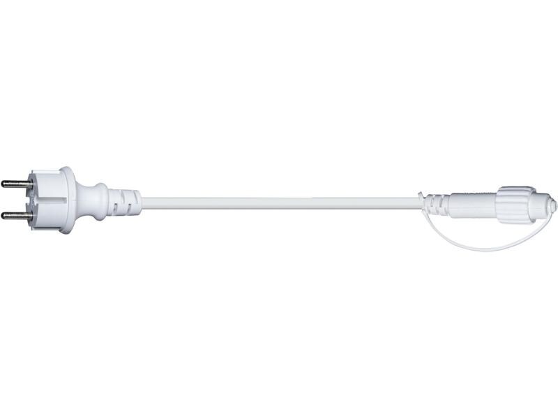 Star Trading Netzanschlusskabel Connecta 5 m, Weiss Start-Netzkabel CH-IP44-Adapter