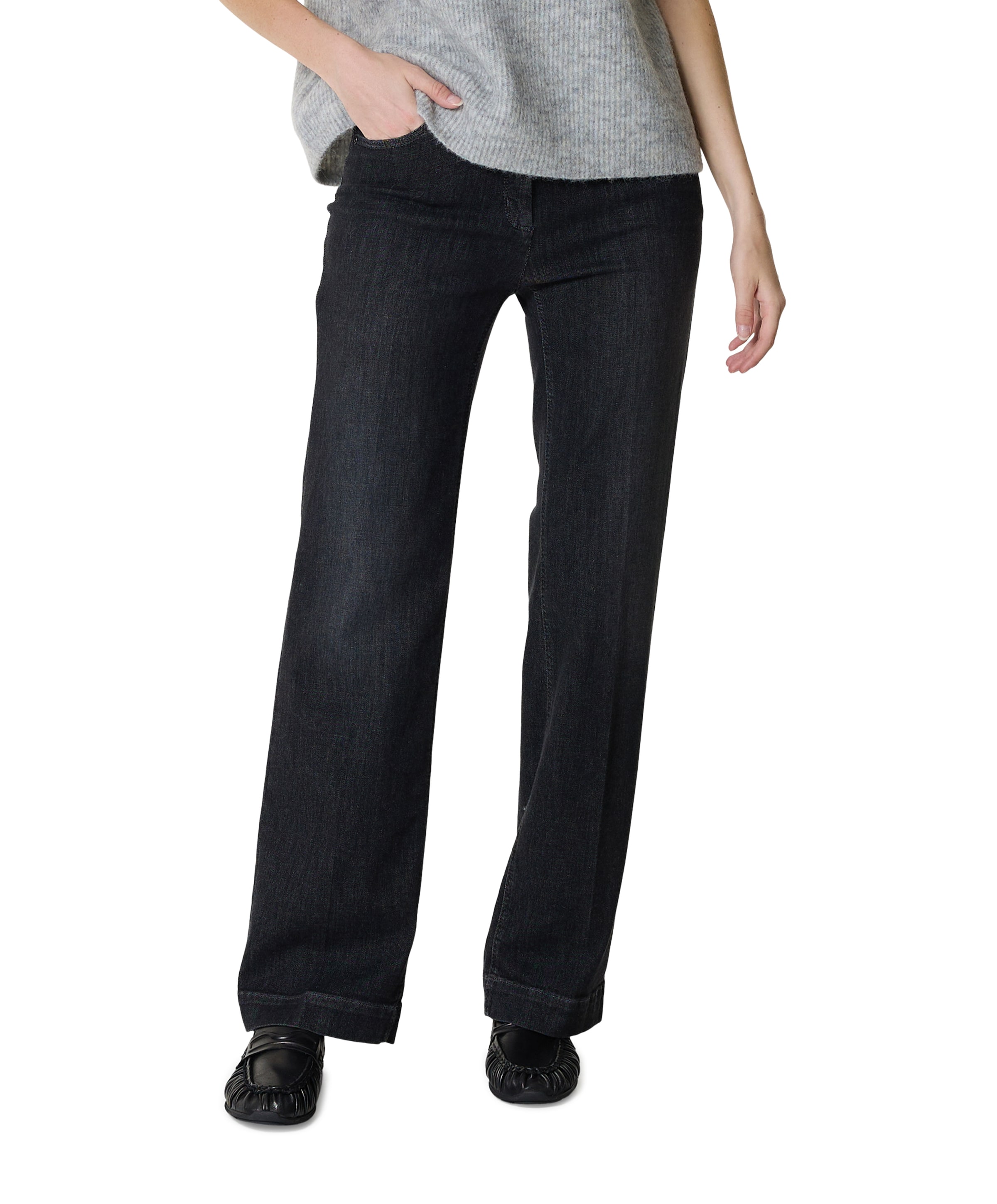 Toni Jenny Wide dames broek grijs