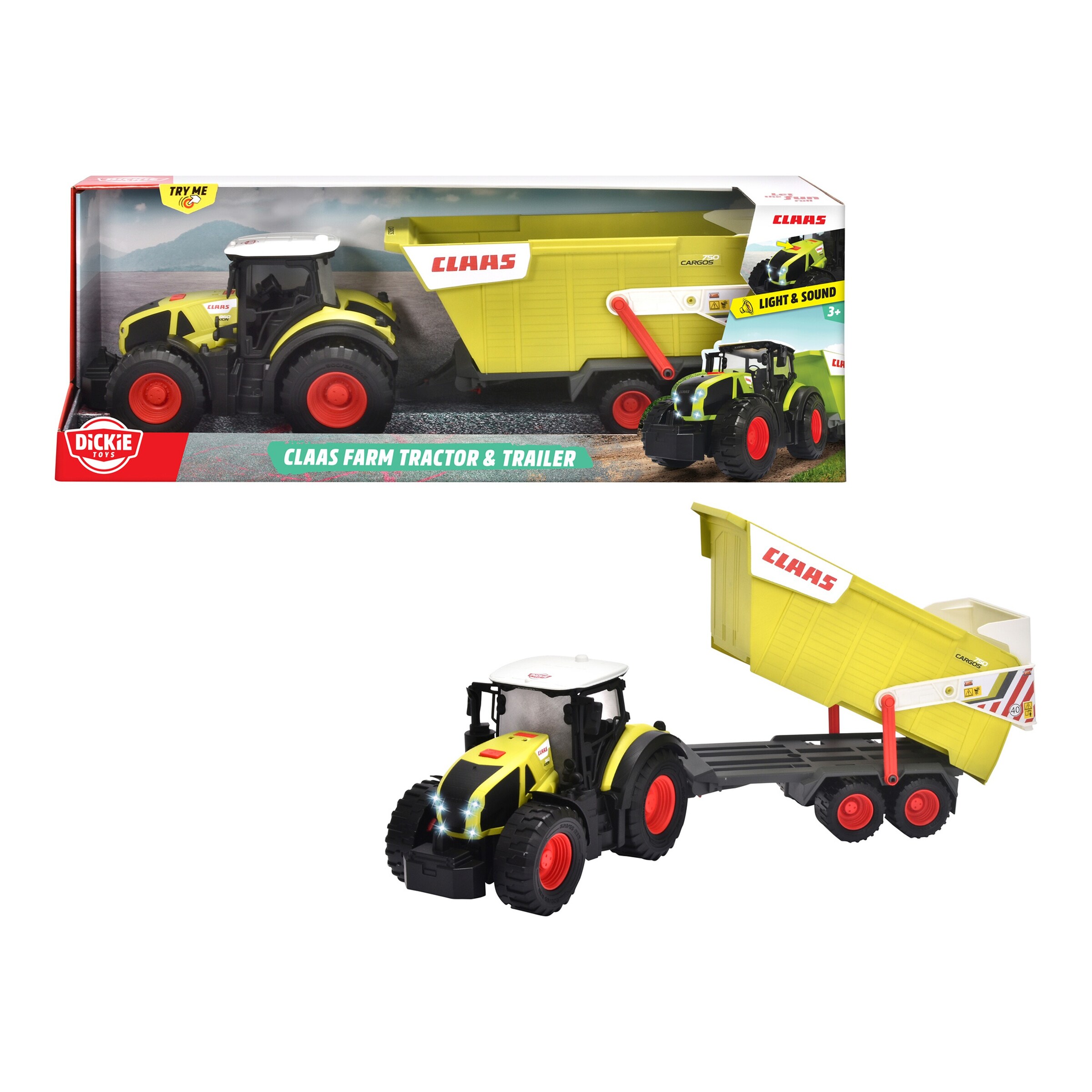 Dickie Toys Traktor Claas mit Anhänger