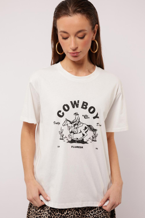 Fluresk witte dames t-shirt