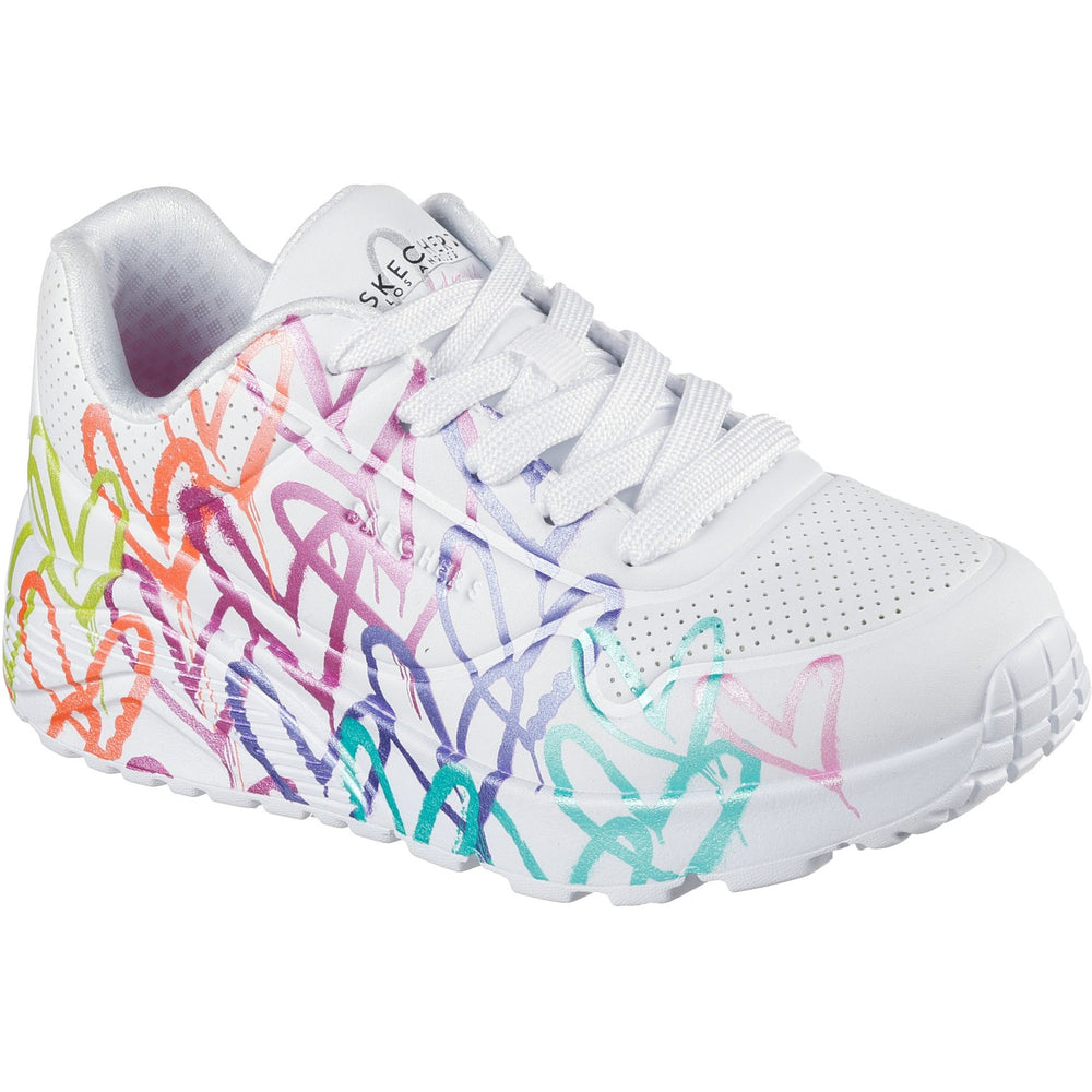 Køb Skechers White Uno Lite - Metallic Joy