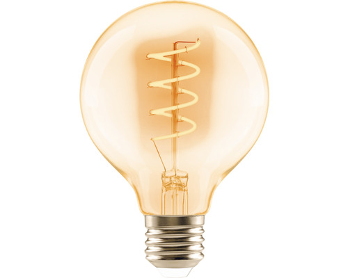 FLAIR LED Globe Lamp G80 amber spiraal E27/4W (28W) 300 lm 2200 K warm wit