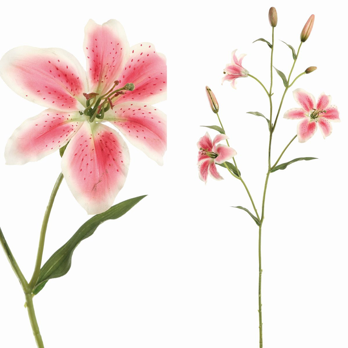 Ptmd branche artificielles lelie - 115x30x114 cm - plastique - rose
