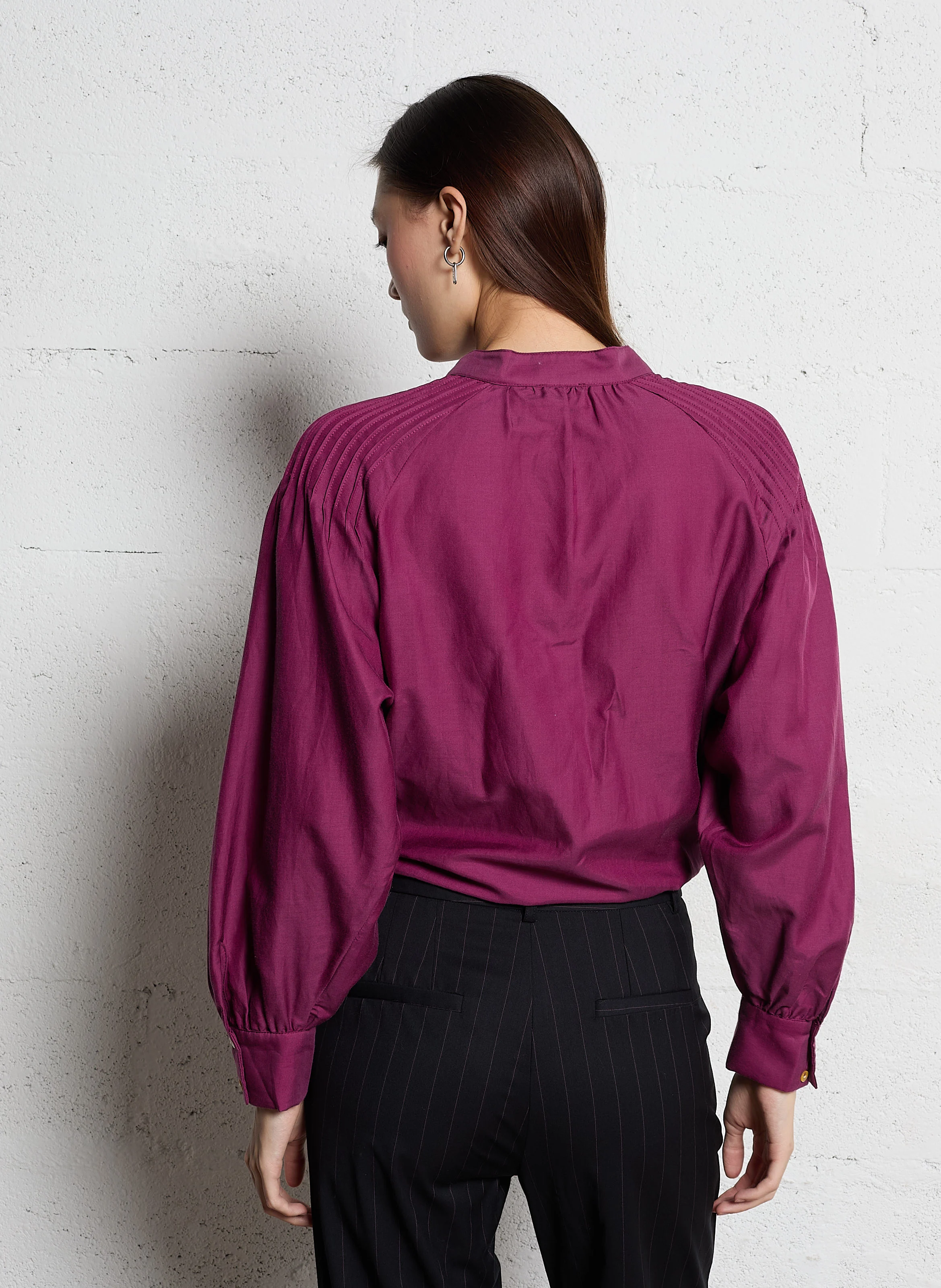 STUDETTA - Chemise col rond en coton mélangé | Violet