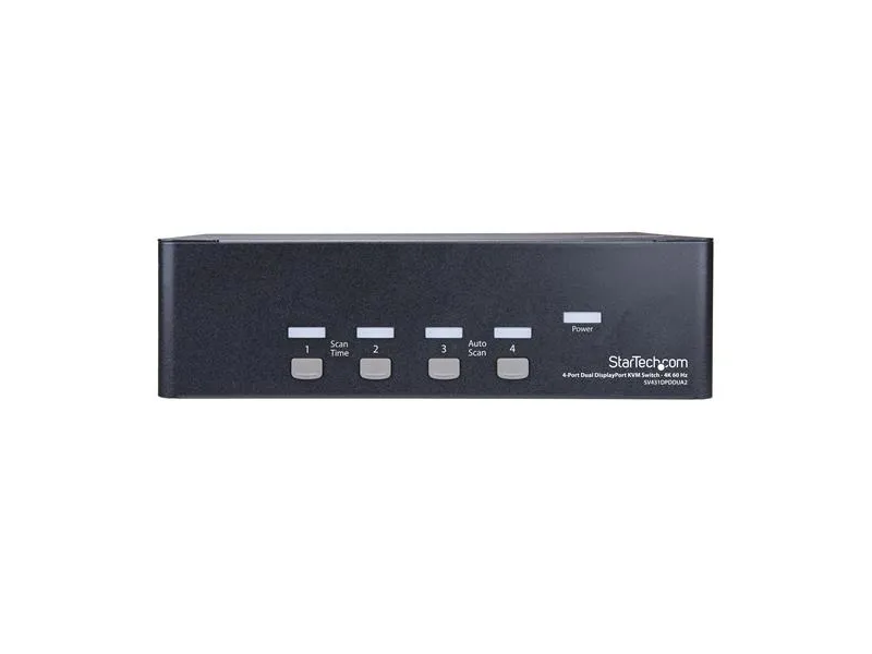 StarTech.com DisplayPort KVM - 4 port - 4K 60Hz - Dual Monitor KVM - DisplayPort Switch - KVM DisplayPort - Desktop KVM Switch (SV431DPDDUA2) - KVM / audio / USB switch - 4 x KVM / audio / USB - 1 lokalbruger - monterbar på stativ, desktop