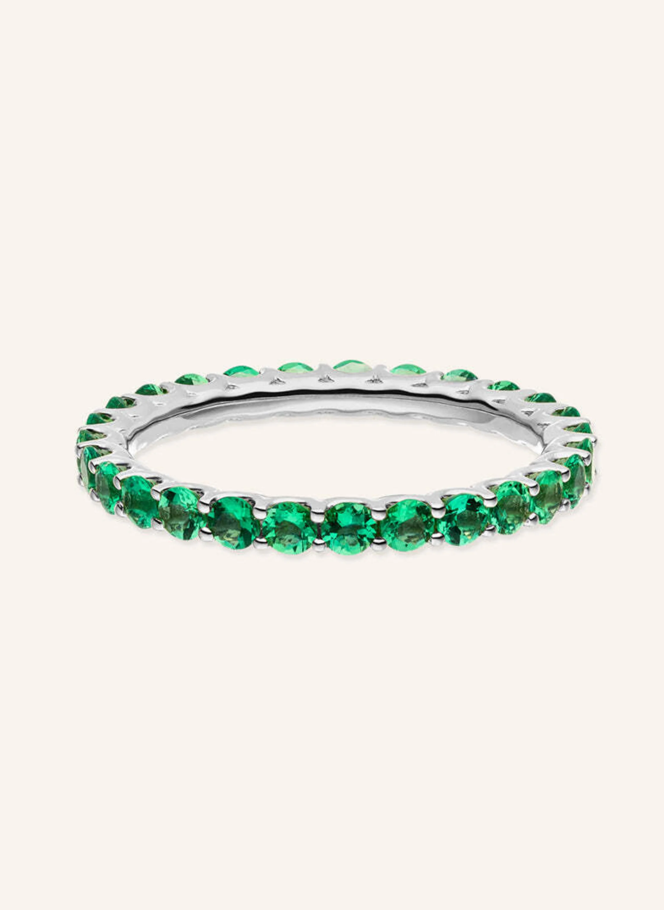 VEYNOU Ring EVERGREEN MEMORY aus 14 Karat Weißgold und 1,40ct. lab-grown Smaragd