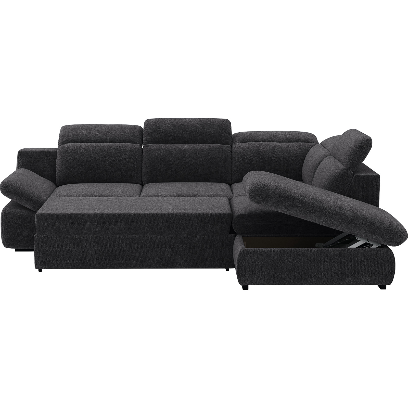 Ecksofa Lorena Stoff, Ottomane rechts