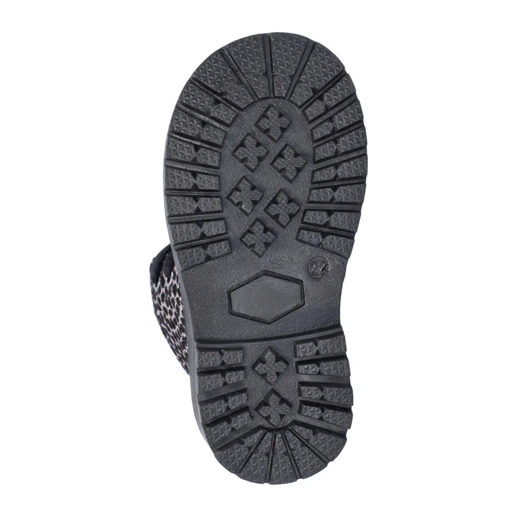Nelson Kids suède veterboots zwart/zilver