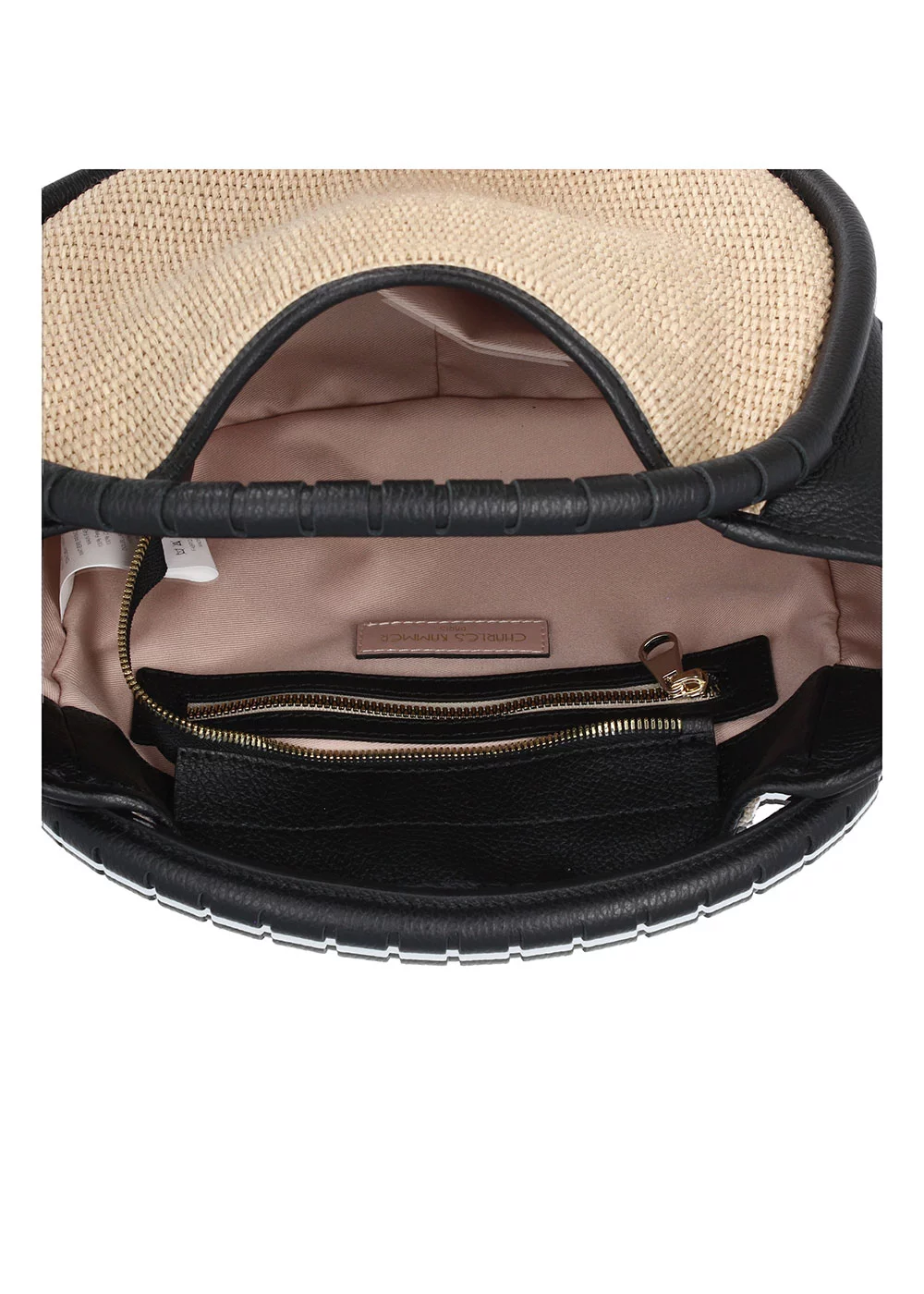 PETIT BEATRIX BIMATIERE RAPHIA CUIR NOIR