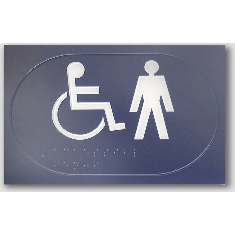 Panneau Picto PMR et HOMME en relief et braille