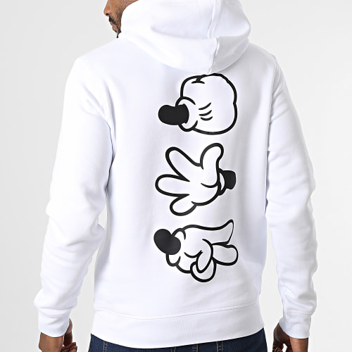 Sweat Capuche Player Blanc Noir