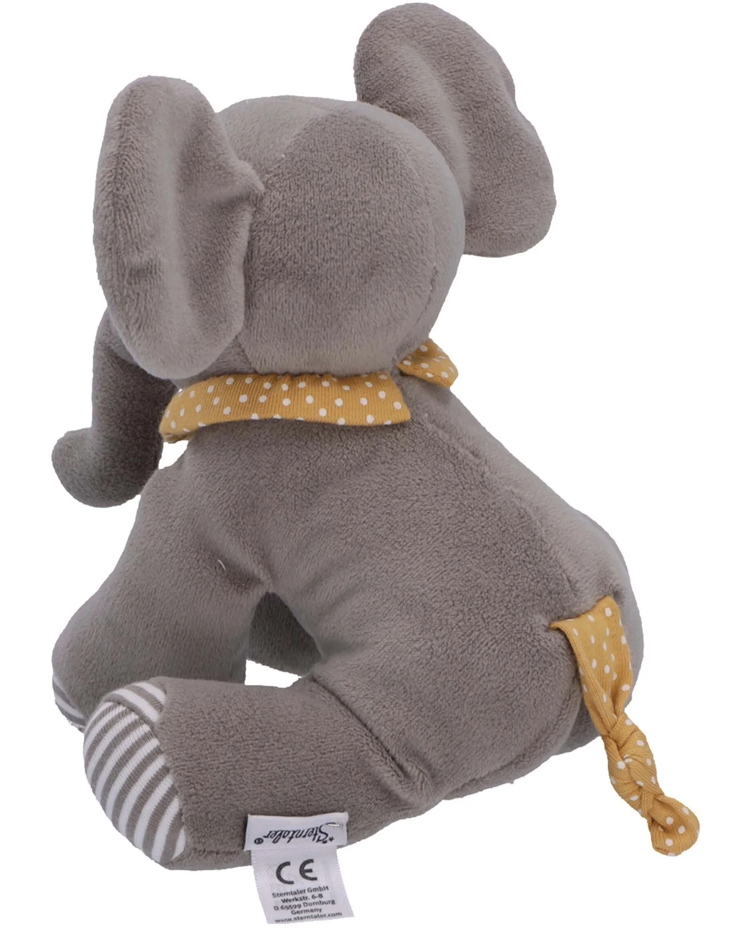 Kuscheltier LITTLE EDDY (17cm) mit Rassel in grau