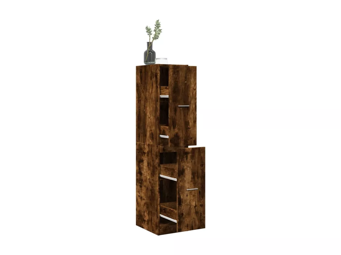Armoire d'apothicaire chêne fumé 30x41x144,5 cm bois ingénierie