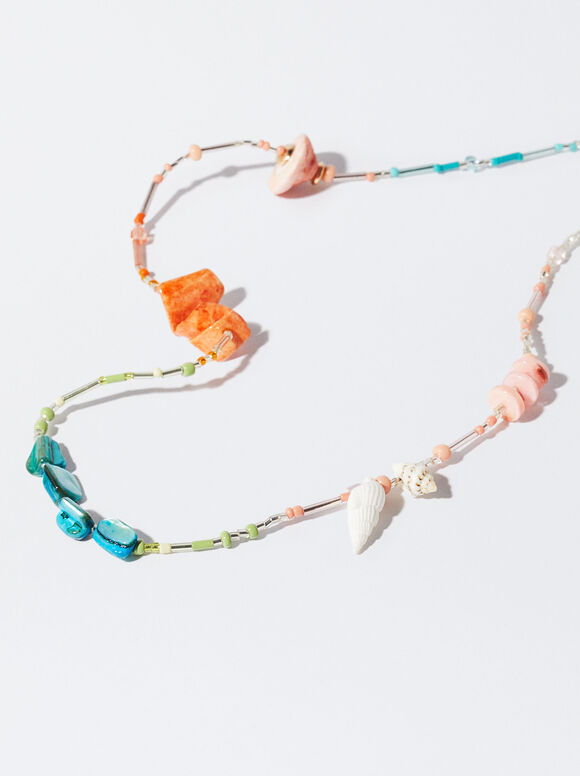Colar com Conchas - Multicolorido