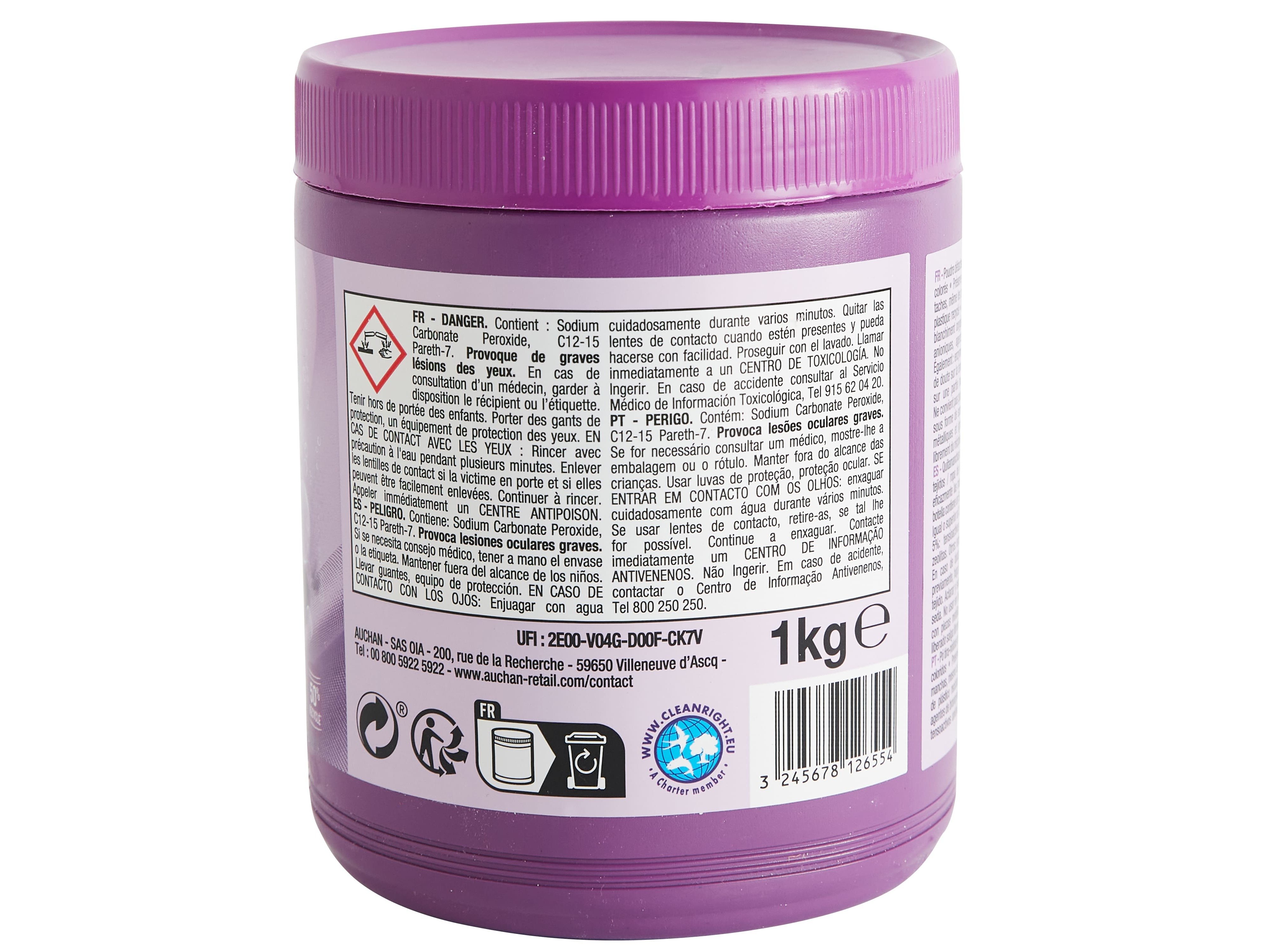 TIRA NÓDOAS EM PÓ PARA ROUPA AUCHAN OXI ACTIVE 1KG